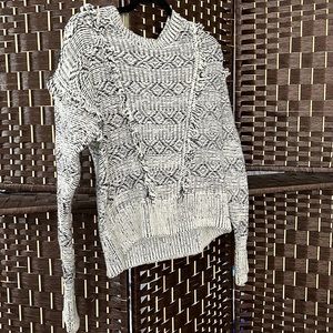 Blue and white sweater